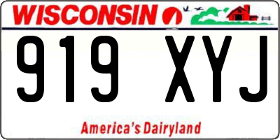 WI license plate 919XYJ