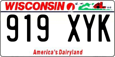 WI license plate 919XYK
