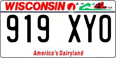 WI license plate 919XYO