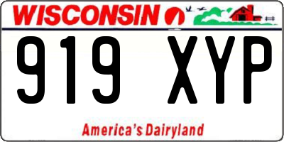 WI license plate 919XYP