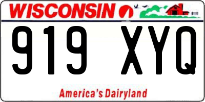 WI license plate 919XYQ