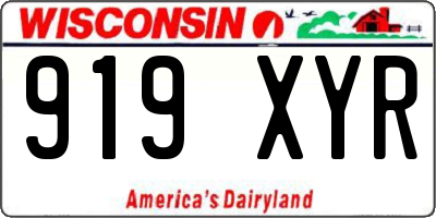 WI license plate 919XYR