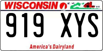 WI license plate 919XYS