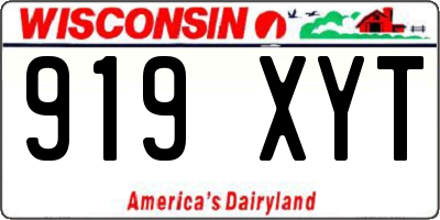 WI license plate 919XYT