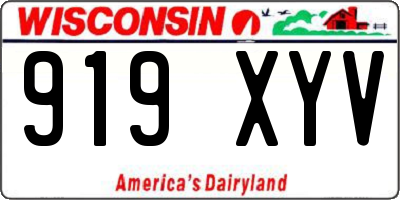 WI license plate 919XYV