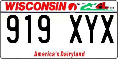 WI license plate 919XYX