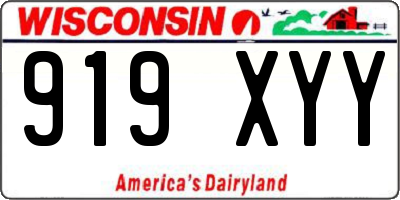 WI license plate 919XYY