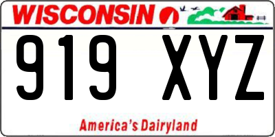 WI license plate 919XYZ