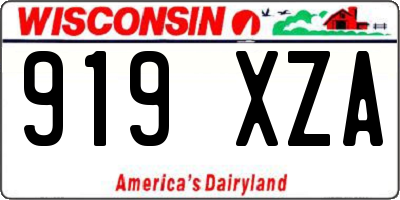 WI license plate 919XZA