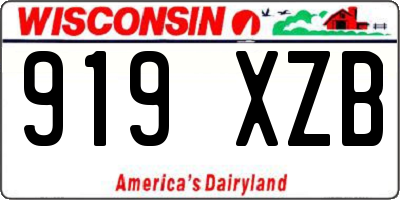 WI license plate 919XZB