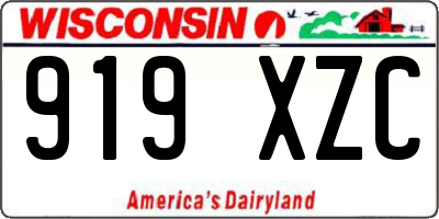 WI license plate 919XZC