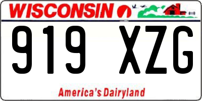 WI license plate 919XZG
