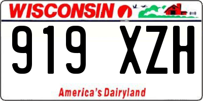 WI license plate 919XZH
