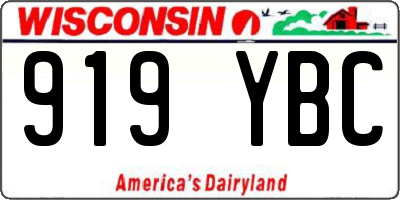 WI license plate 919YBC
