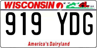 WI license plate 919YDG
