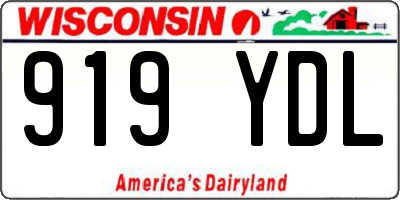 WI license plate 919YDL