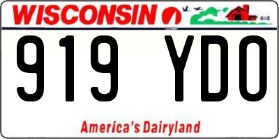 WI license plate 919YDO
