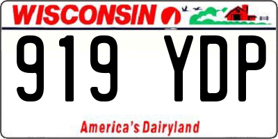 WI license plate 919YDP