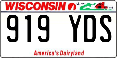 WI license plate 919YDS