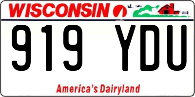 WI license plate 919YDU
