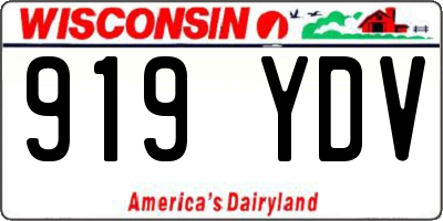 WI license plate 919YDV