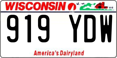 WI license plate 919YDW