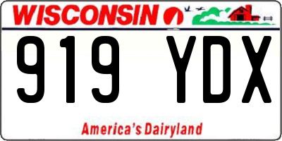 WI license plate 919YDX