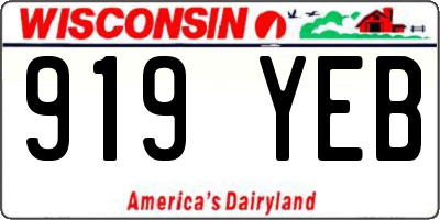 WI license plate 919YEB