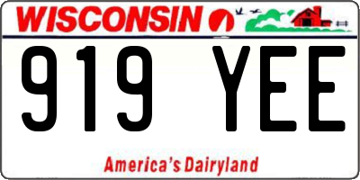 WI license plate 919YEE