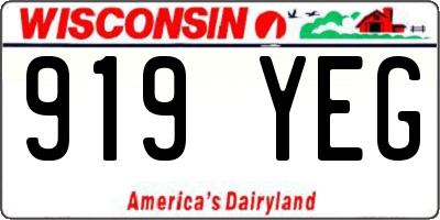 WI license plate 919YEG