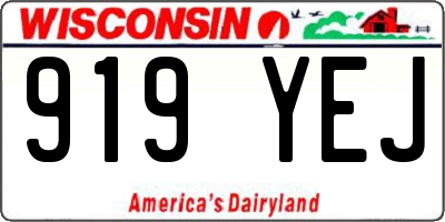 WI license plate 919YEJ