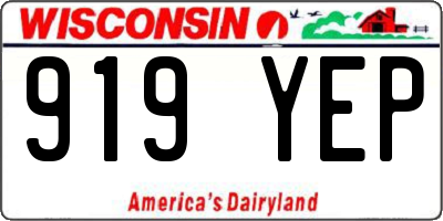 WI license plate 919YEP
