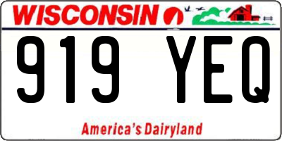 WI license plate 919YEQ