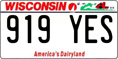 WI license plate 919YES
