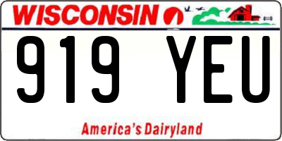 WI license plate 919YEU