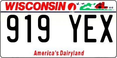 WI license plate 919YEX