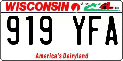 WI license plate 919YFA