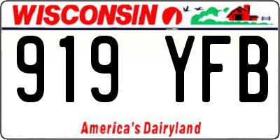 WI license plate 919YFB