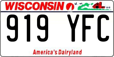 WI license plate 919YFC