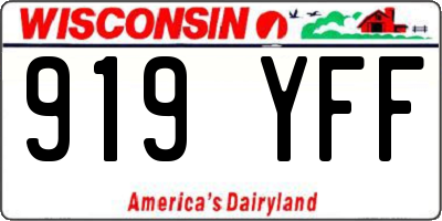 WI license plate 919YFF