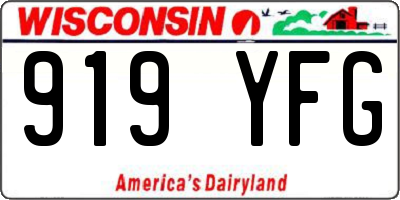 WI license plate 919YFG