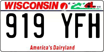 WI license plate 919YFH