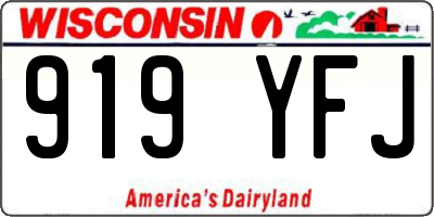 WI license plate 919YFJ