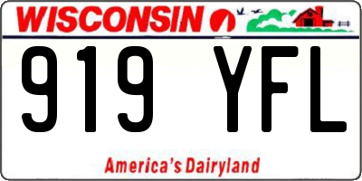 WI license plate 919YFL