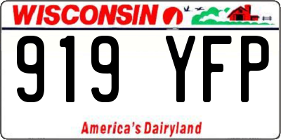 WI license plate 919YFP
