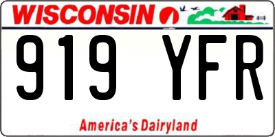 WI license plate 919YFR