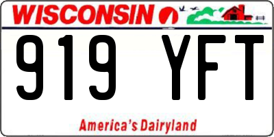 WI license plate 919YFT