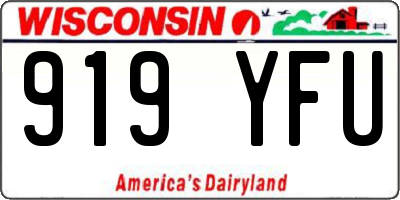 WI license plate 919YFU