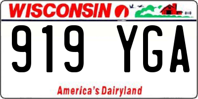 WI license plate 919YGA