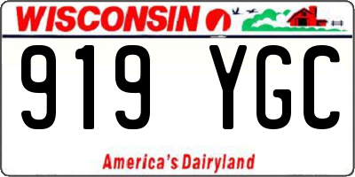 WI license plate 919YGC